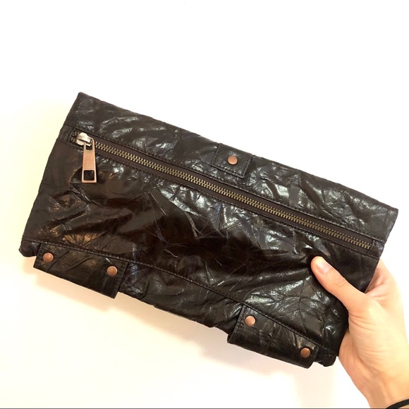 MATT & NAT brown vegan leather clutch - Picture 2 of 6